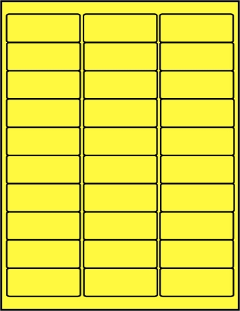 Canary Yellow dayglo fluorescent labels 30 up C2610