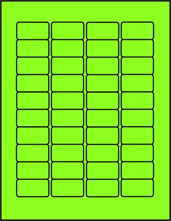 Green dayglo fluorescent labels 40 up GR15878