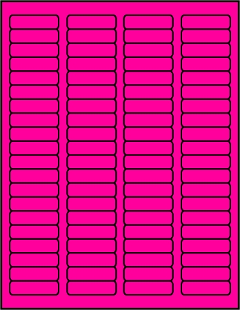 Pink dayglo fluorescent labels P1705