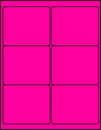 Pink dayglo fluorescent 4 x 3.33 labels P4030